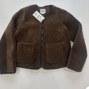 zara faux shearling jacket BNWT